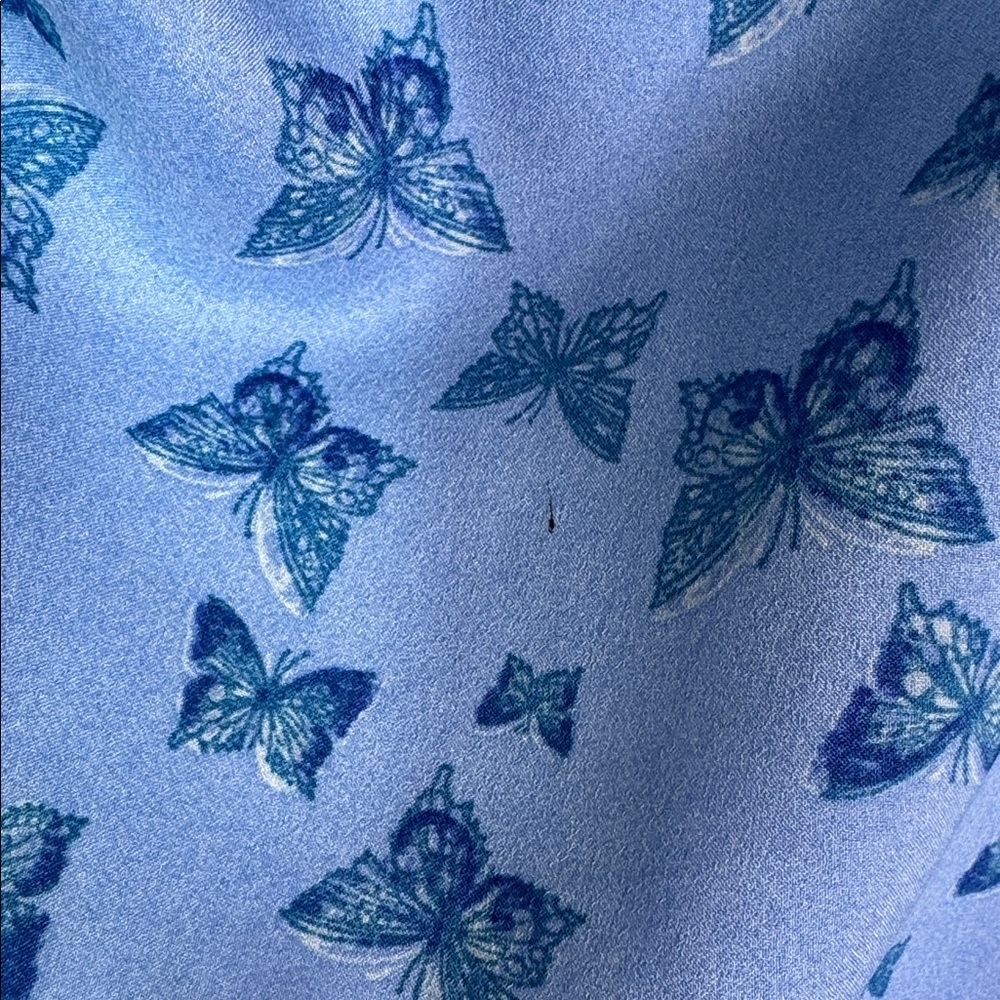 Rue 21 Blue Butterfly Lisa Frank Style Cropped Y2K Tank Top Size Small - Picture 2 of 5